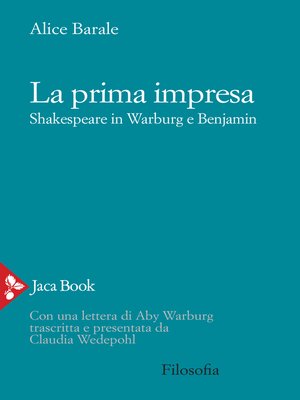 cover image of La prima impresa. Shakespeare in Warburg e Benjamin